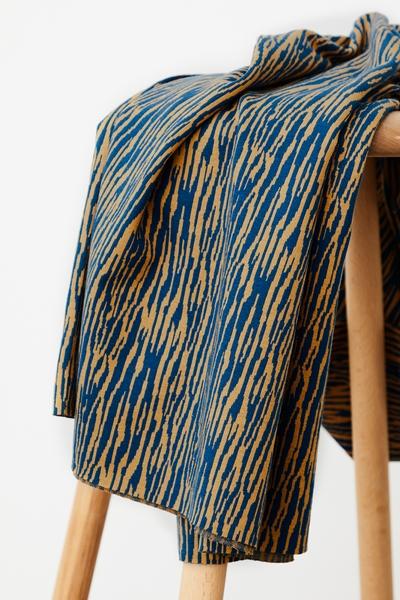 mind the Maker - Organic Bark Jacquard - Dry Mustard-Ocean